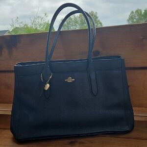 Coach Black Sophisticated Leather Tote